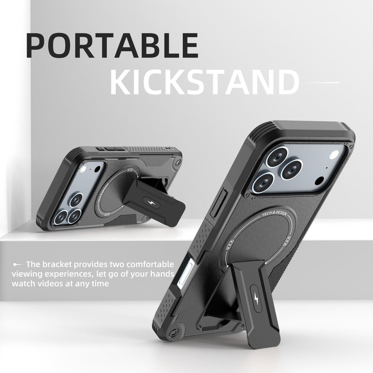 Magnetic Kickstand Magsafe Shock proof Bumper Case for iPhone 17 Pro