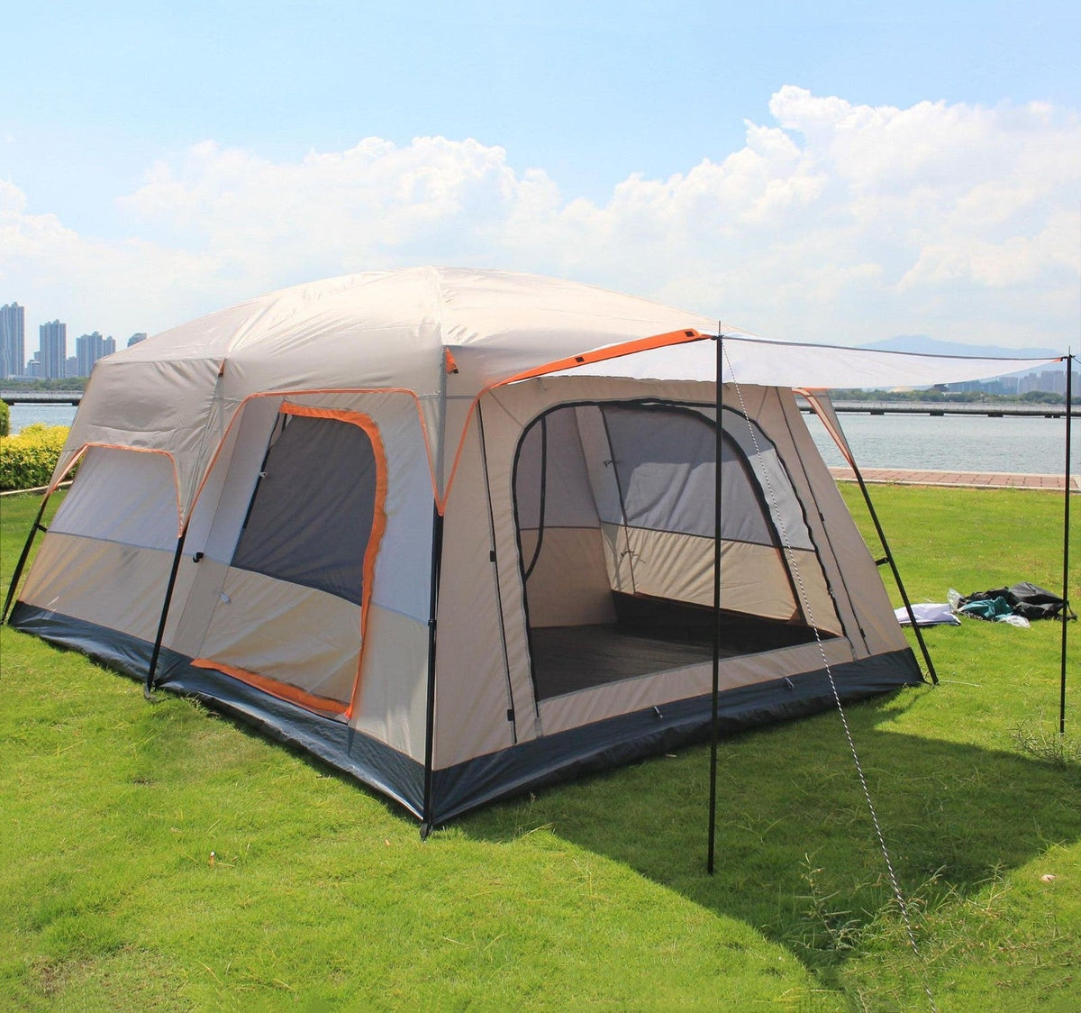 Portable 6-10 Persons Camping Tent for Family Camouflage Outdoor Hiking