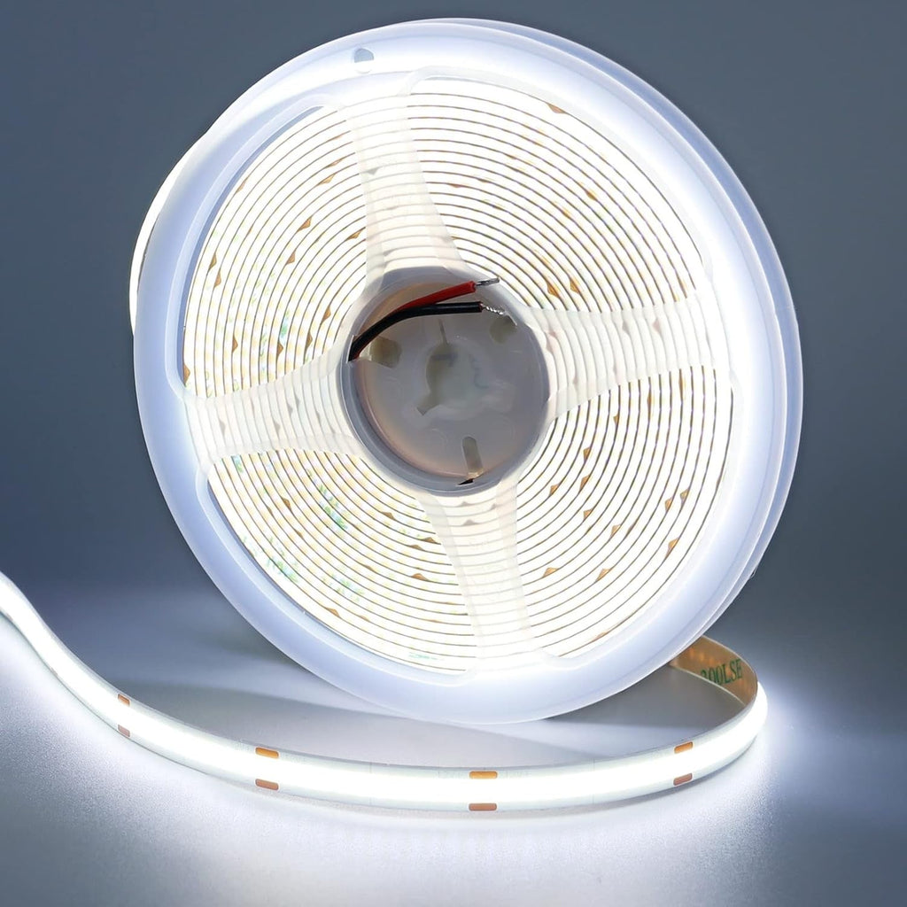24V COB Cool White 5M LED Strip Light 6000K 1600LEDs 5500LM