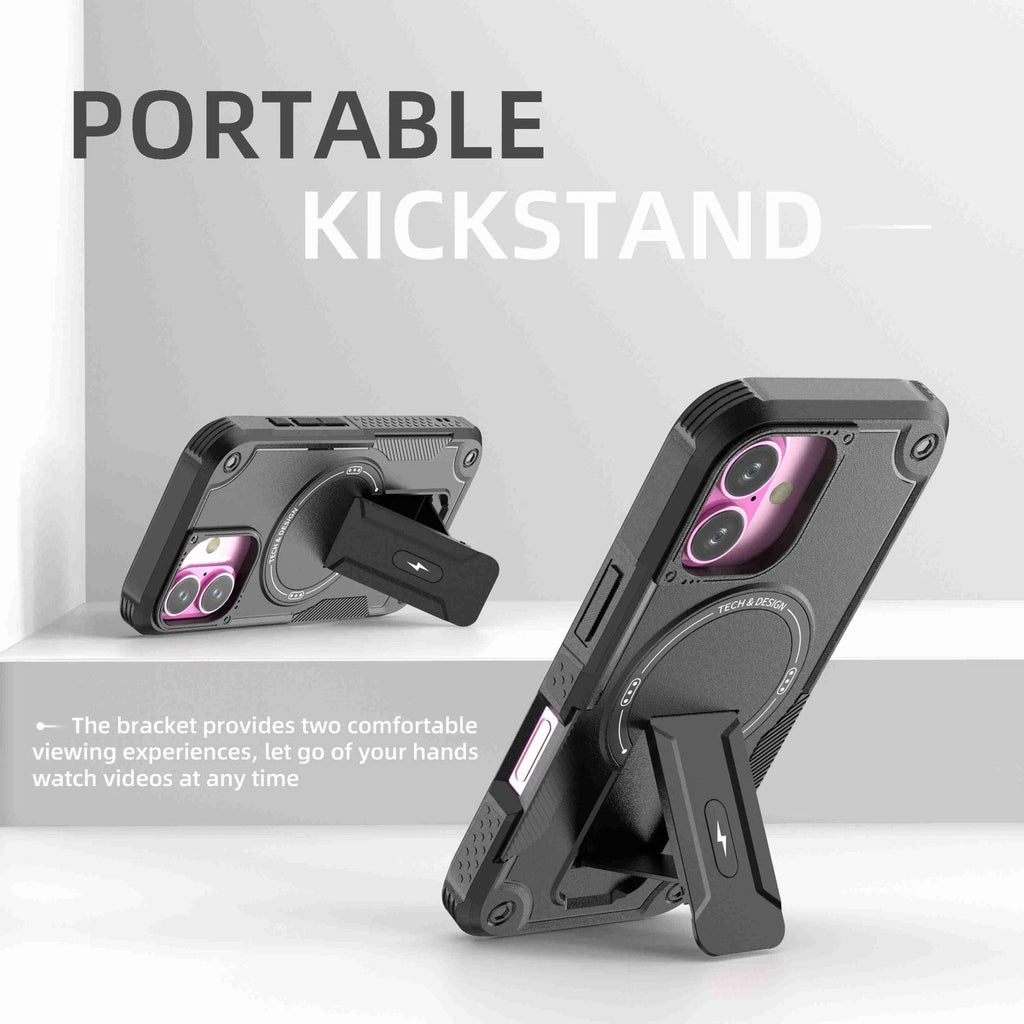 Magnetic Kickstand Magsafe Shock proof Bumper Case for iPhone 17