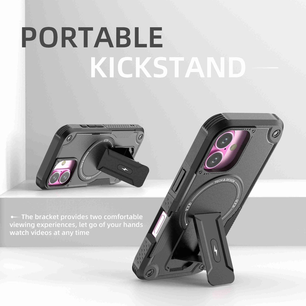 Magnetic Kickstand Magsafe Shock proof Bumper Case for iPhone 17