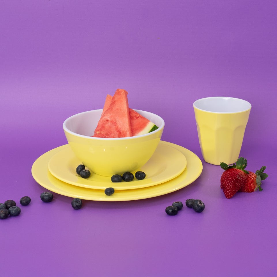 Henni & Friends 25CM Melamine Plates (Set of 6 Yellow)