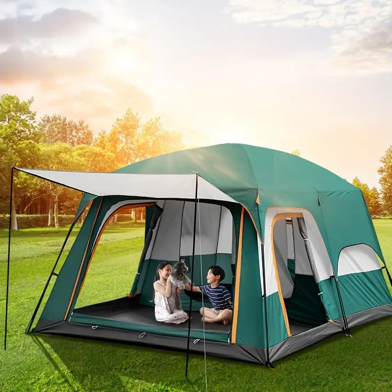 Spacious Portable Camping Tent for 6-10 Persons with Carrying Bag Included