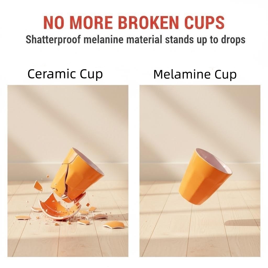 Henni & Friends 300ML Melamine Cups, Set of 6 in Pink