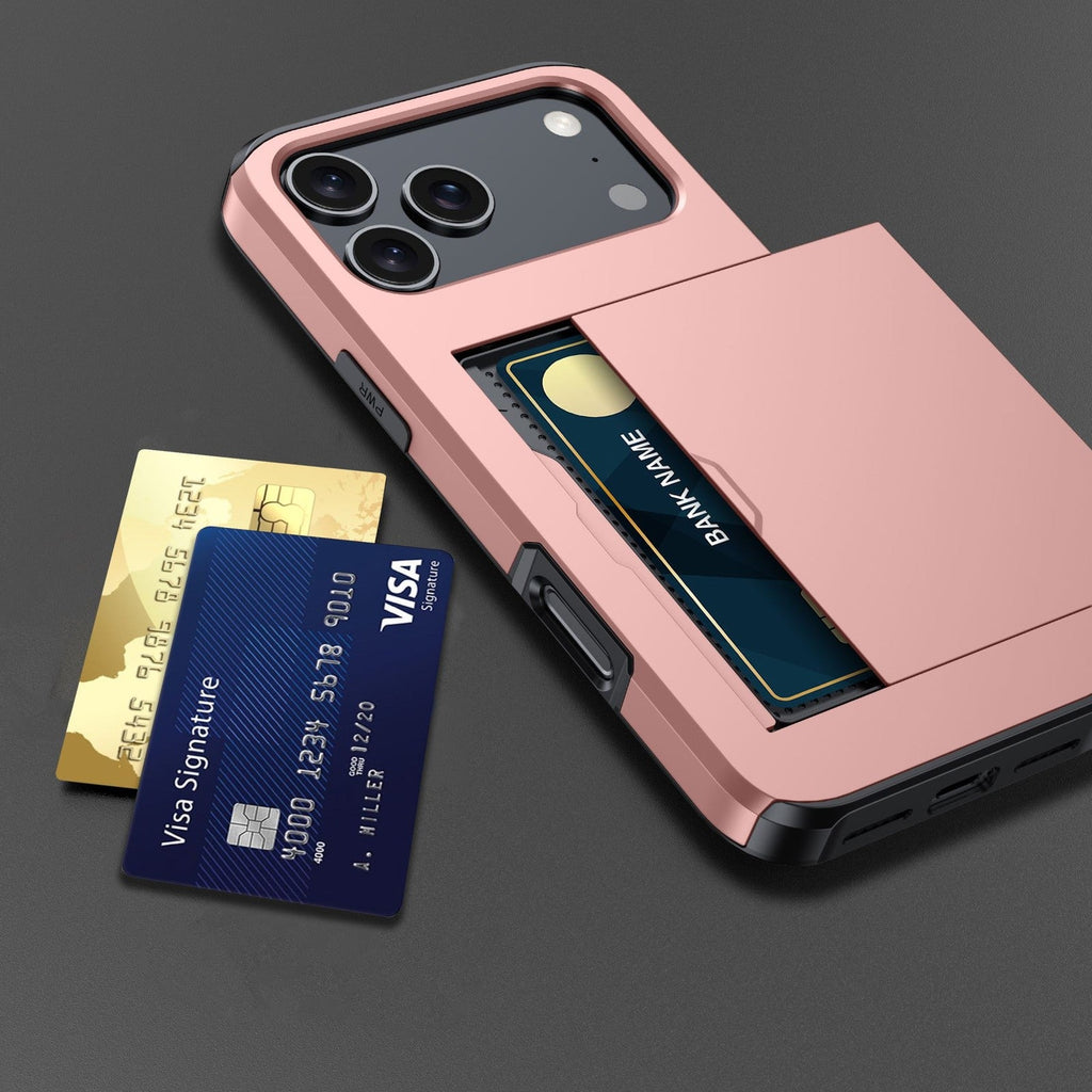 Card Slots Back Holder Rugged Case Cover For iPhone 17 Pro Max