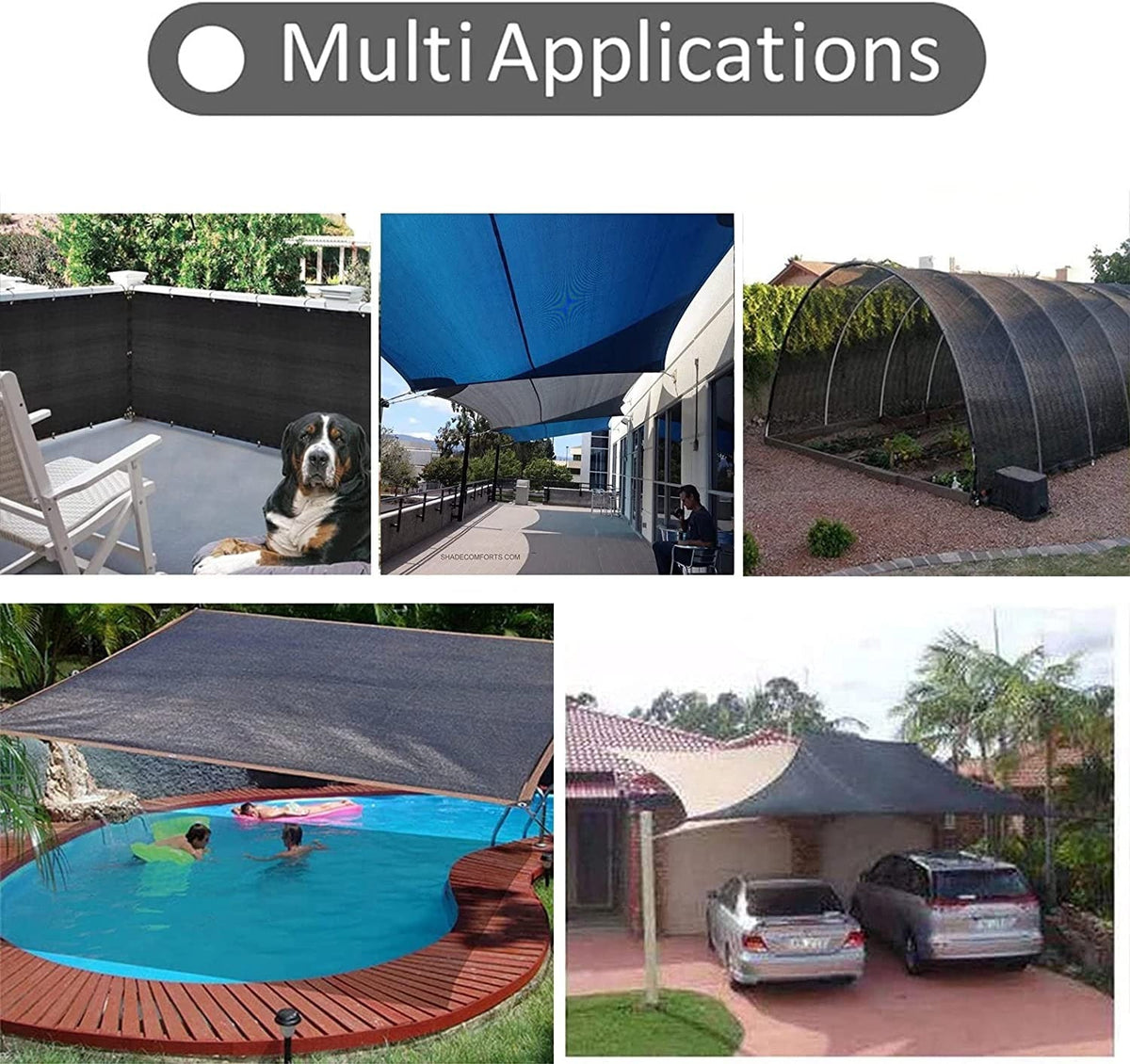 95% Black Shade Cloth 2Mx6M