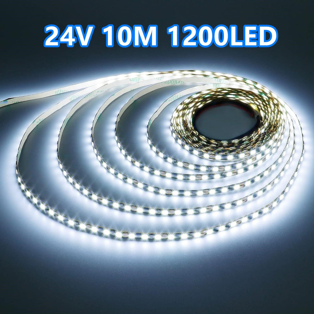 2835 SMD DC 24V 10M LED Strip Light Cool White 1200LED