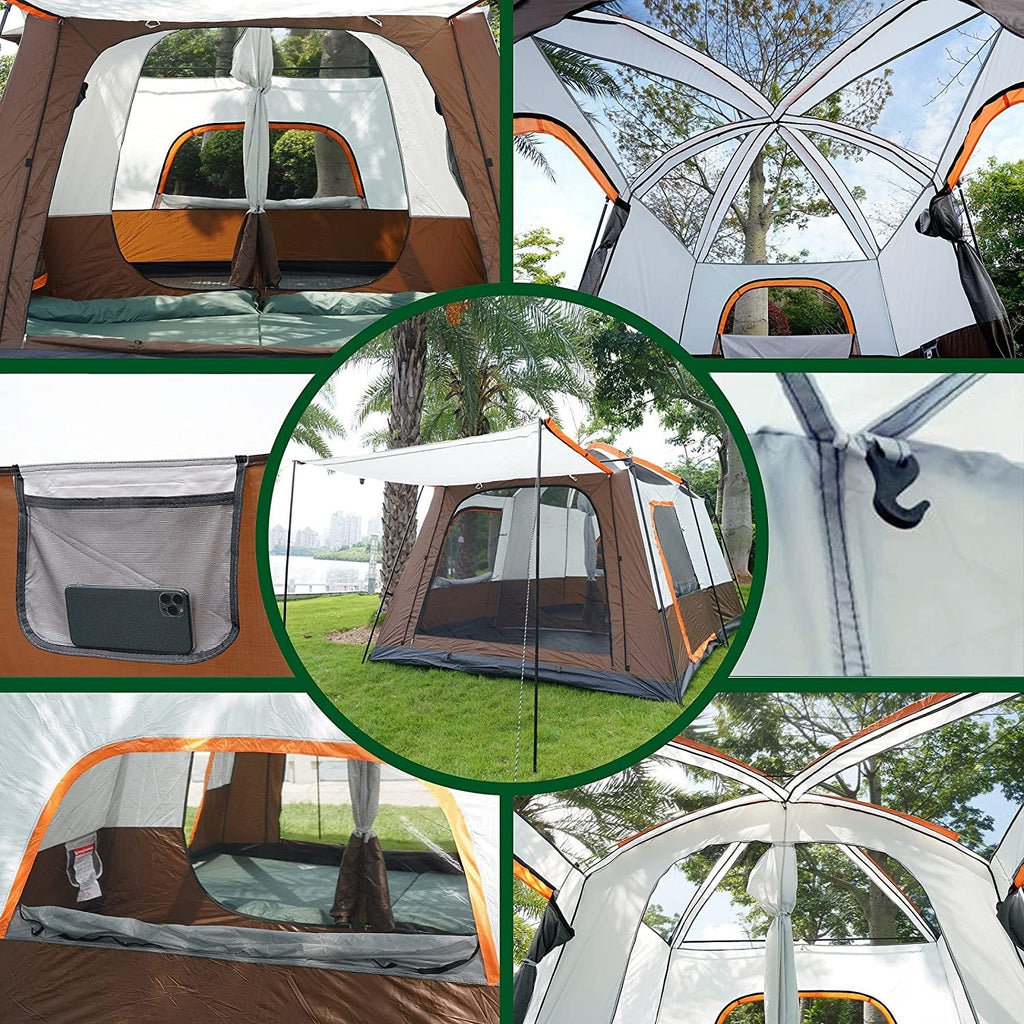 Portable Outdoor Tent for 8-12 Persons with Carrying Bag Ideal for Hiking