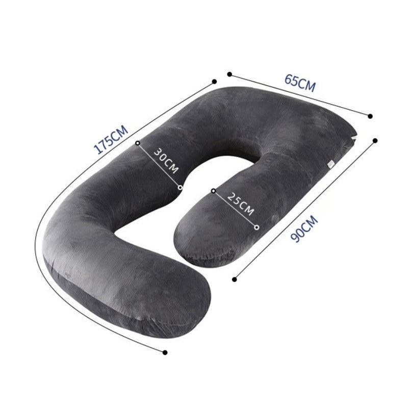 Comfortable U Shaped Pregnancy Pillow with Velvet Cover Full Body Support