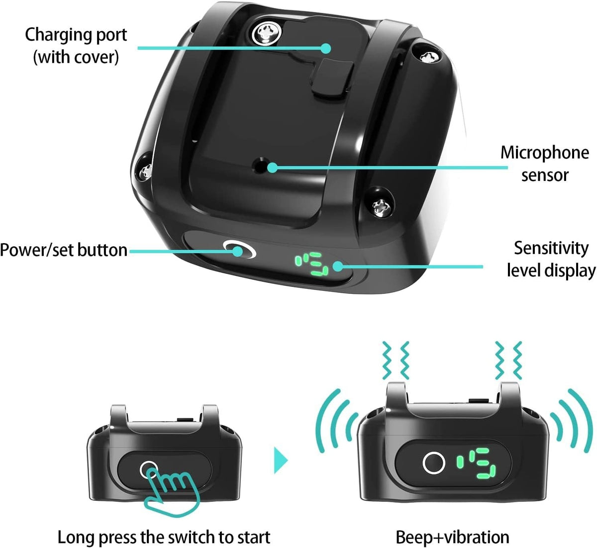 Training Anti Bark Dog Collar Rechargeable Stop Barks
