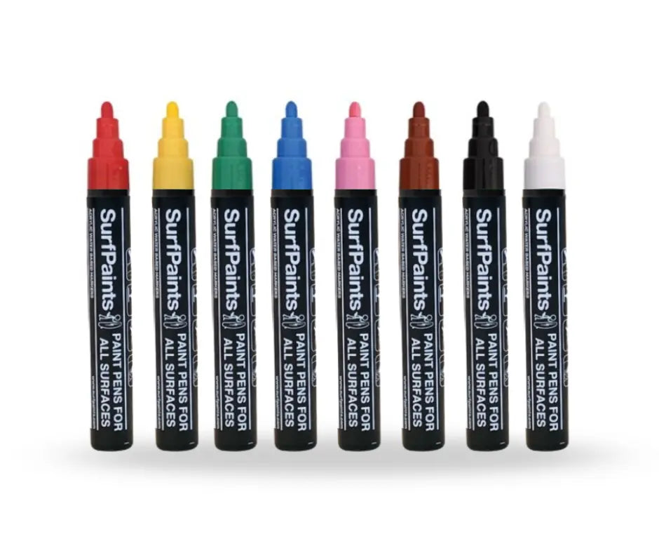 Primary Acrylic Paint Pens – 4mm Durable Bullet Nibs for All Surfaces – Premium Japanese Quality