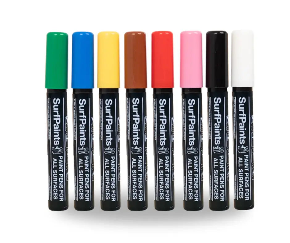 Primary Acrylic Paint Pens – 4mm Durable Bullet Nibs for All Surfaces – Premium Japanese Quality