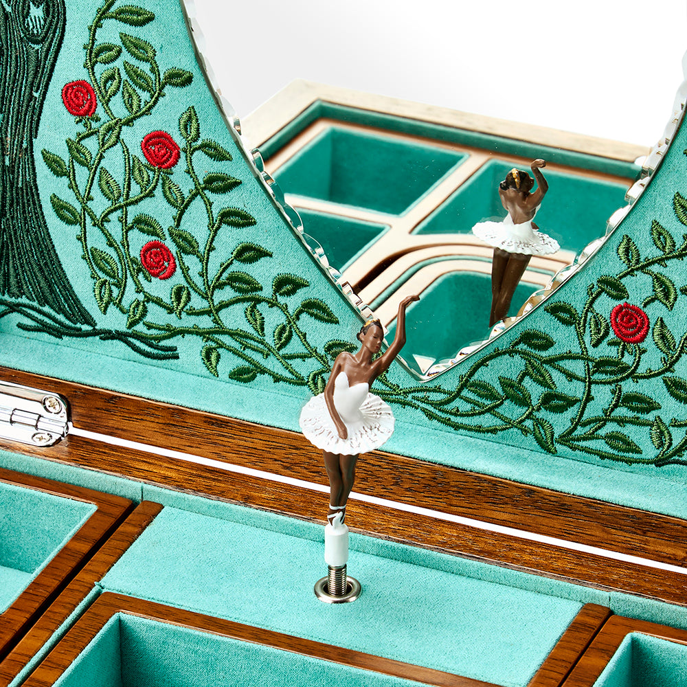 Wolf Ballet Musical Jewellery Box - Sleeping Beauty Walnut Wood