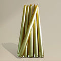 Taper candle 20x254mm metallic gold packet of 12