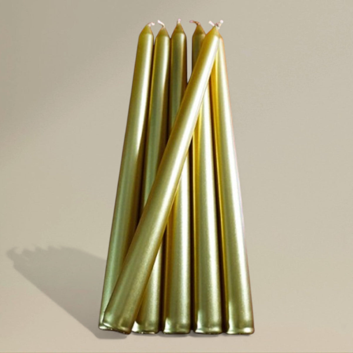 Taper candle 20x254mm metallic gold packet of 12