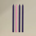 Advent candles 22x400mm purple and pink