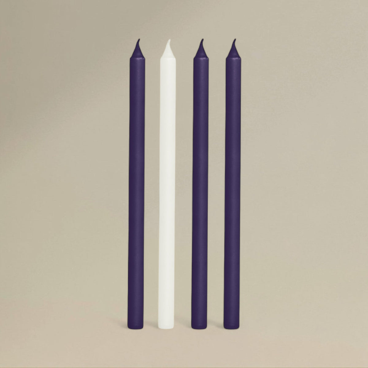 Advent candles 22x400mm purple and white