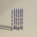 Dining candle 22x400mm splashed packet of 6