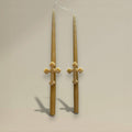 Taper candle beeswax 400mm with orthodox cross