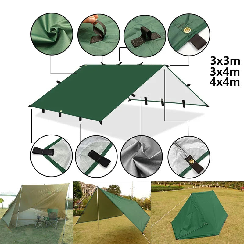 Waterproof Camping Tent Tarp Sun Shade Awning