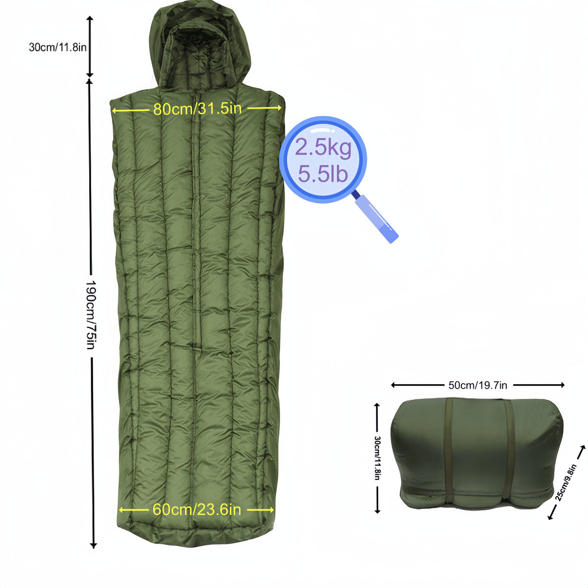 Coat-Style Sleeping Bag for Camping