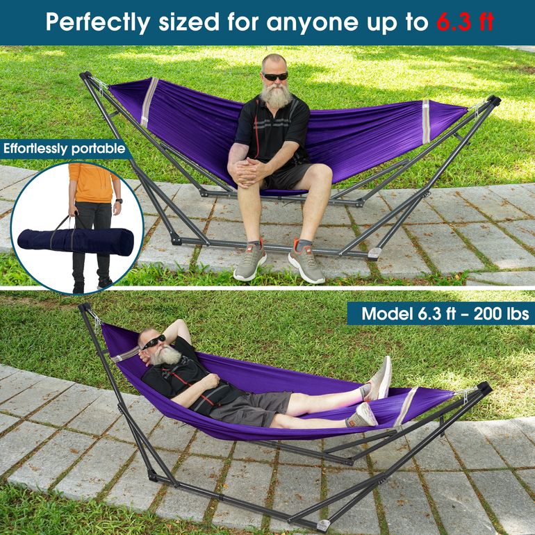 Original Collapsible Hammock Stand, Purple