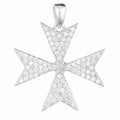 925 Silver Maltese Cross Full CZ's 19mm