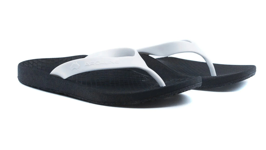 Archline Balance Orthotic Thongs - Black/White