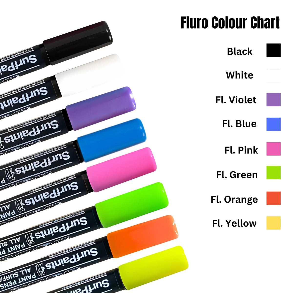 Fluro Acrylic Paint Pens - 4mm Durable Bullet Nibs for All Surfaces – Premium Japanese Quality