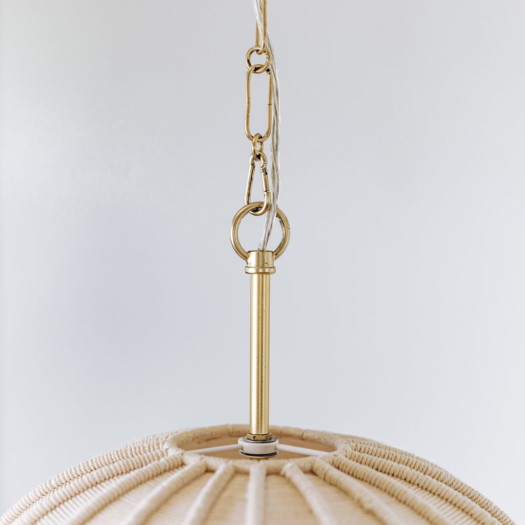 Gabrielle Rope Pendant Light with Gold Hardware