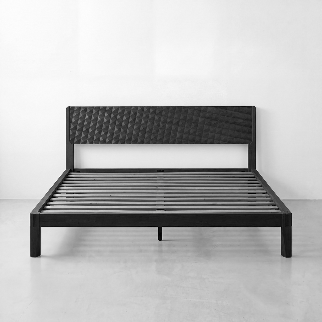 Sapa Solid Wood Platform Bed Frame With Headboard
