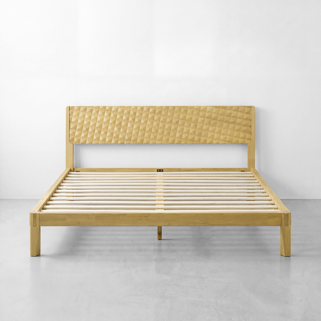 Sapa Solid Wood Platform Bed Frame With Headboard