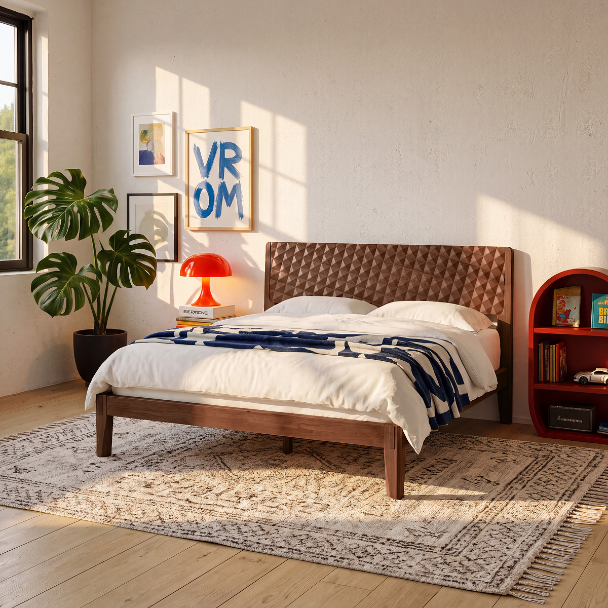 Sapa Solid Wood Platform Bed Frame With Headboard