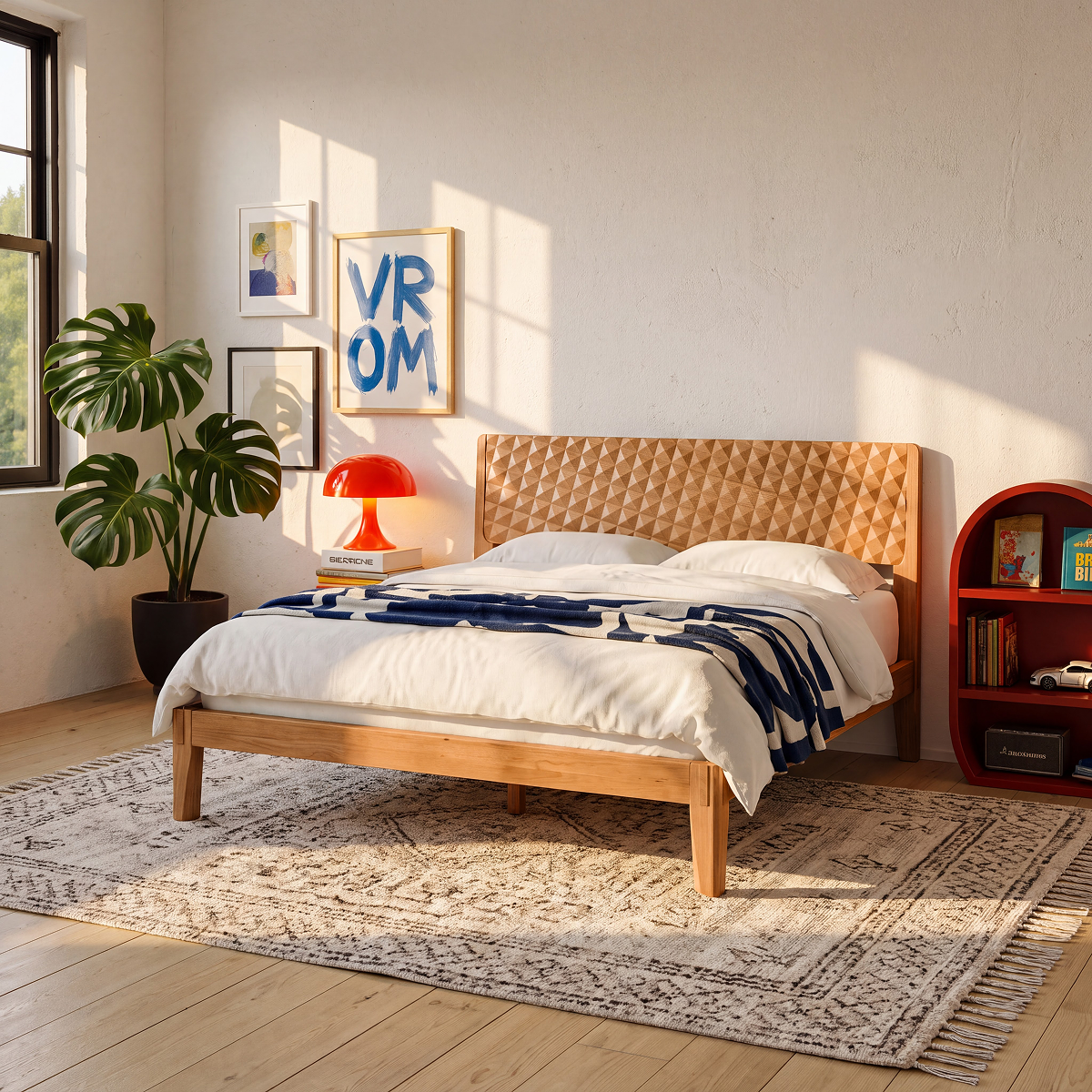 Sapa Solid Wood Platform Bed Frame With Headboard