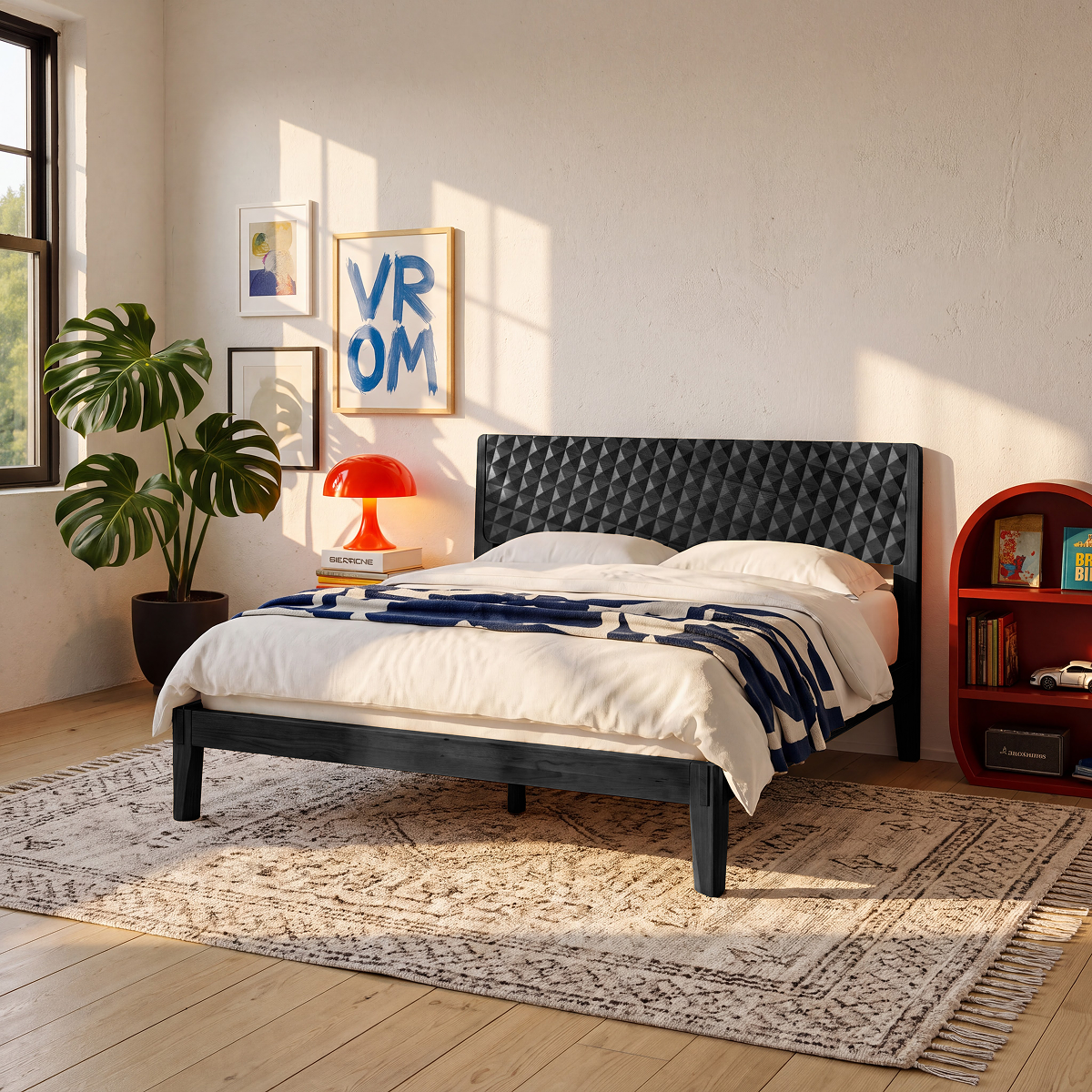 Sapa Solid Wood Platform Bed Frame With Headboard