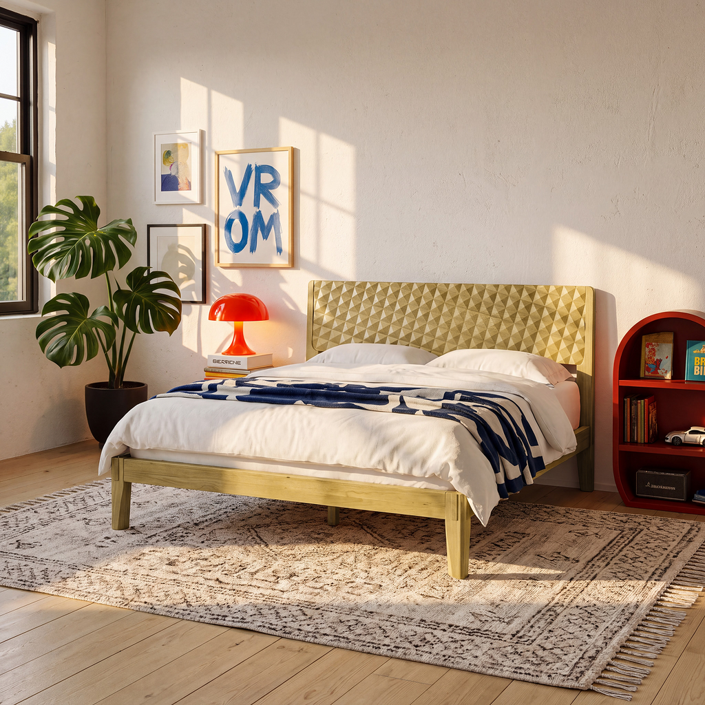 Sapa Solid Wood Platform Bed Frame With Headboard