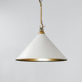 Bailey Extended Metal Cone Pendant Light - Gold/White