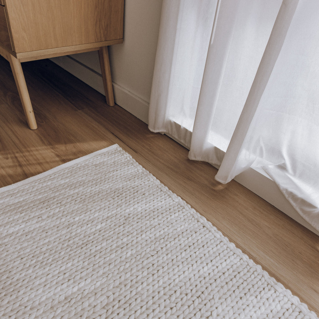Kiara Handwoven Floor Rug in White Tones
