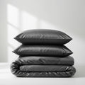 Satin Quilt Cover - Charcoal Grey