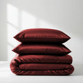 Satin Quilt Cover - King Size - Wine Red