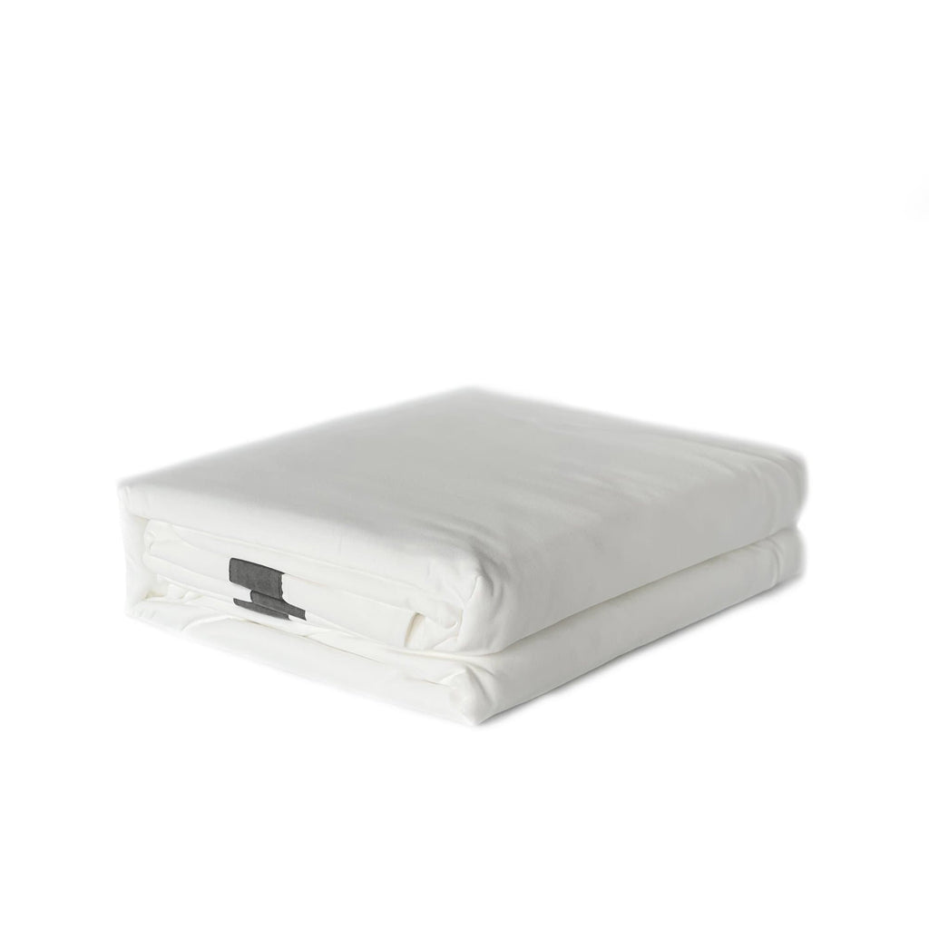 Ava Collection White Quilt Cover Set - Charcoal Trim