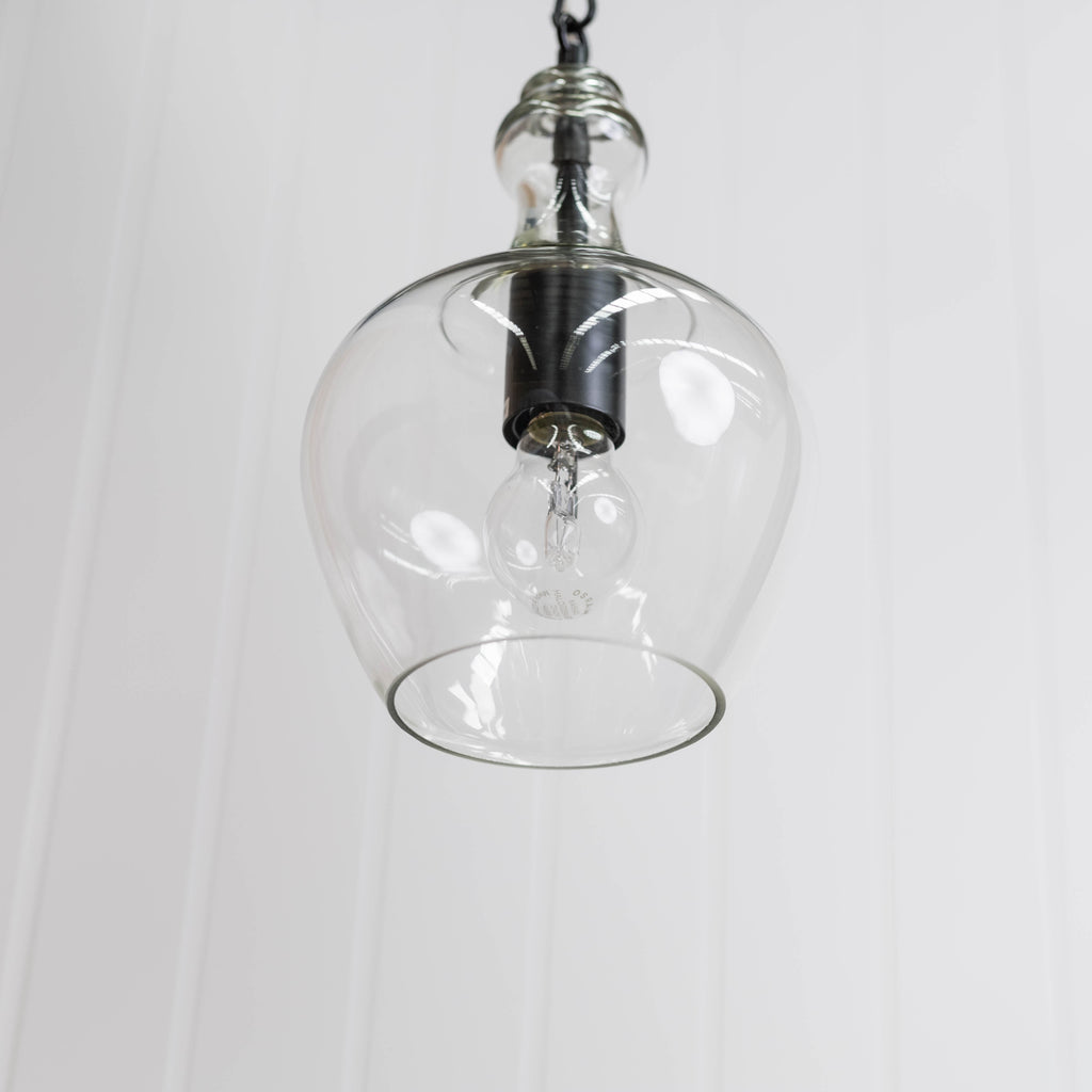Valentine Glass Pendant Light - Matt Black