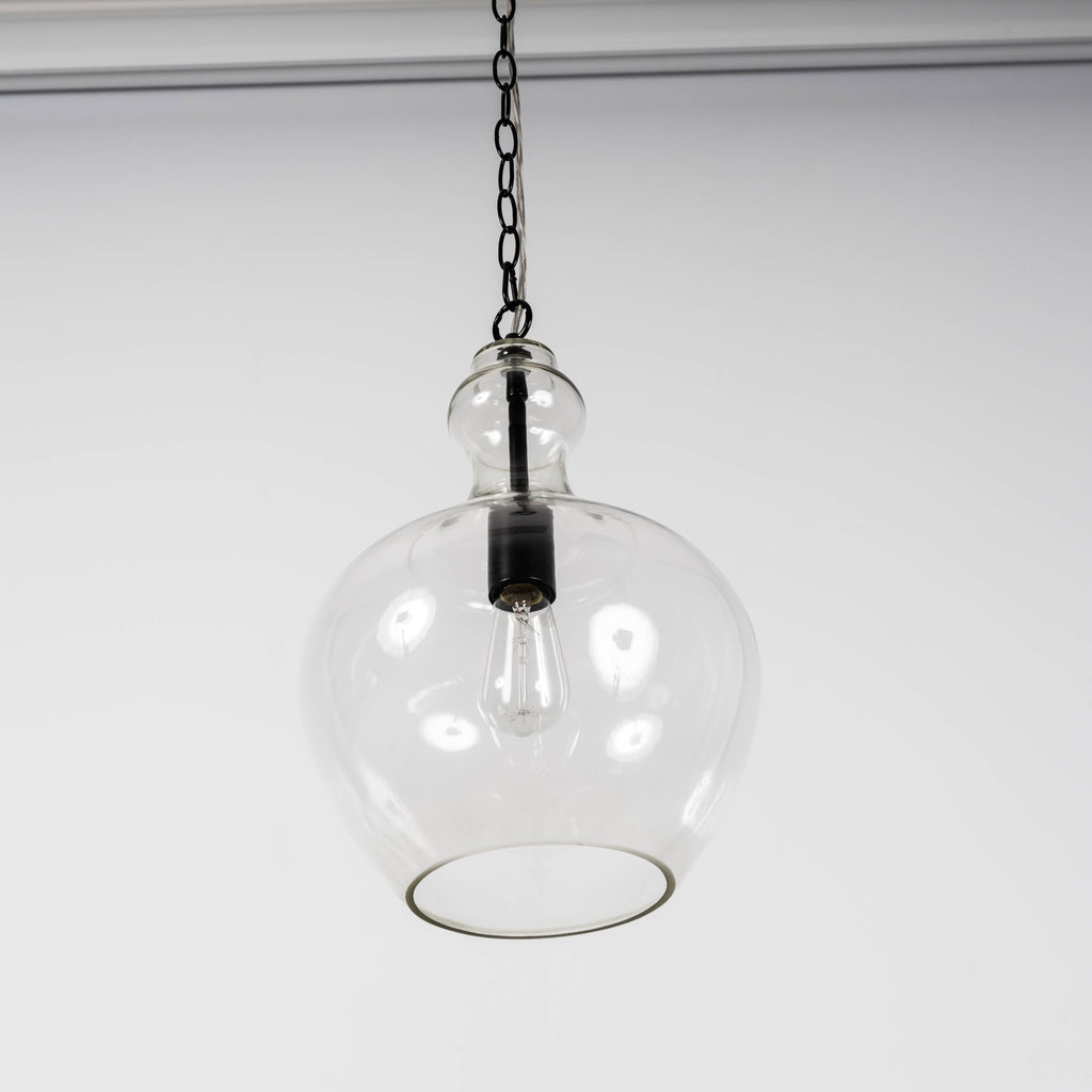 Valentine Glass Pendant Light - Matt Black