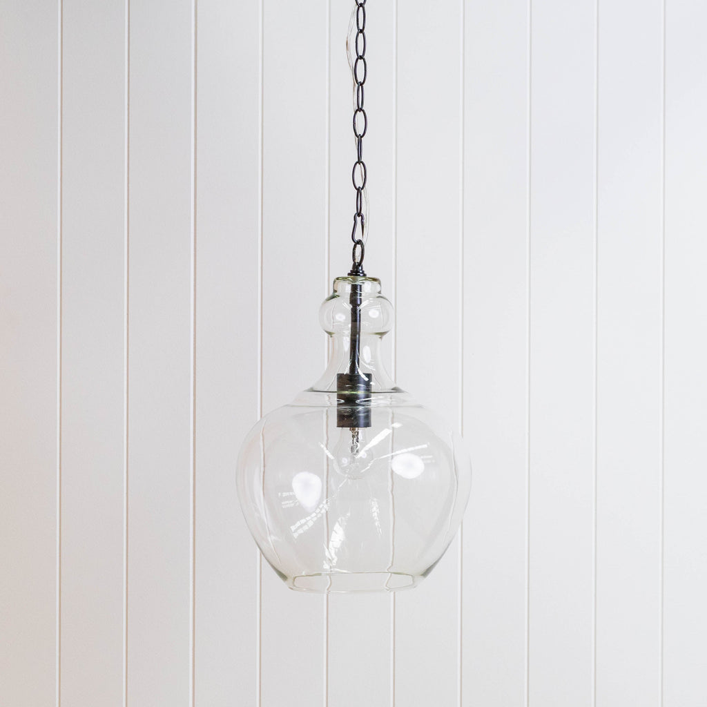 Valentine Glass Pendant Light - Matt Black