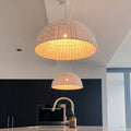 Villa Dome Rope Pendant Light - Whitewash