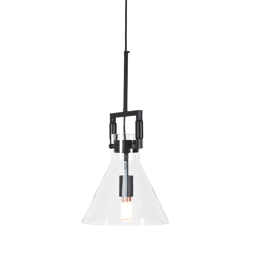 Maya Glass Pendant Light - Black Hardware