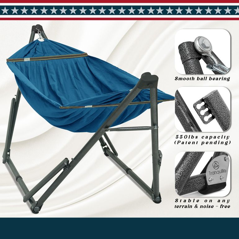 Uniki Collapsible Hammock Stand, Blue