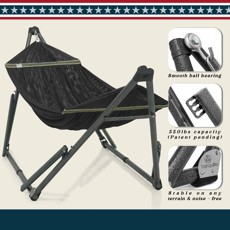 Uniki Collapsible Hammock Stand, Black