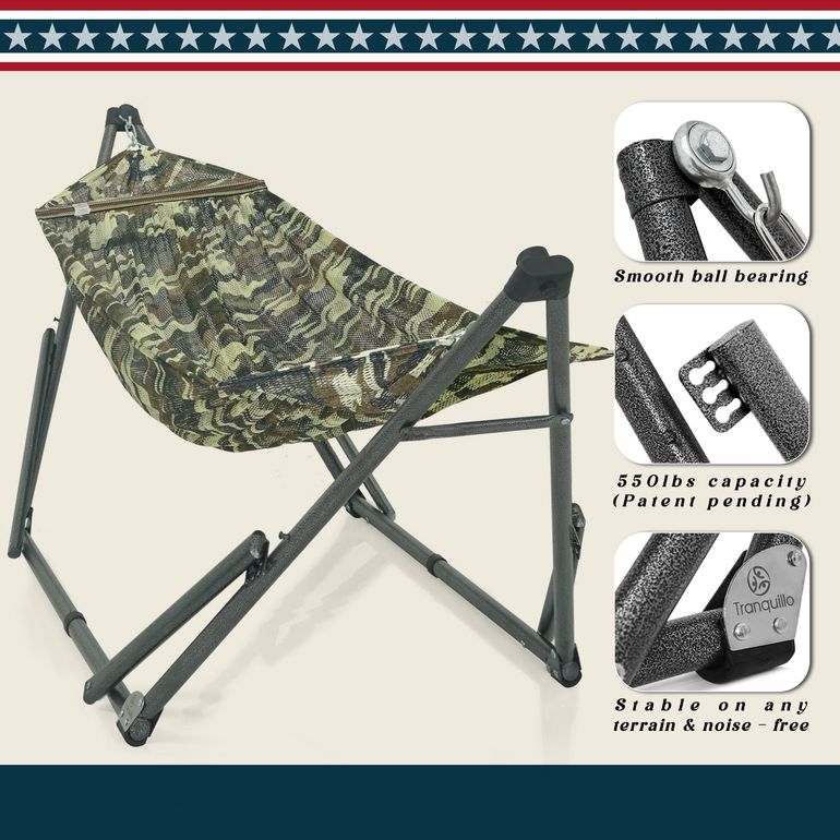 Uniki Collapsible Hammock Stand, Camo
