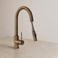 Reno Pull-Out Kitchen Mixer - Antique Brass